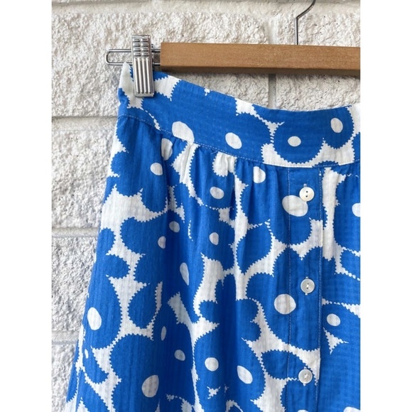NWT Xirena Taryn Button Front Cotton Midi Skirt in Blue Curls Sz. M - Picture 8 of 8